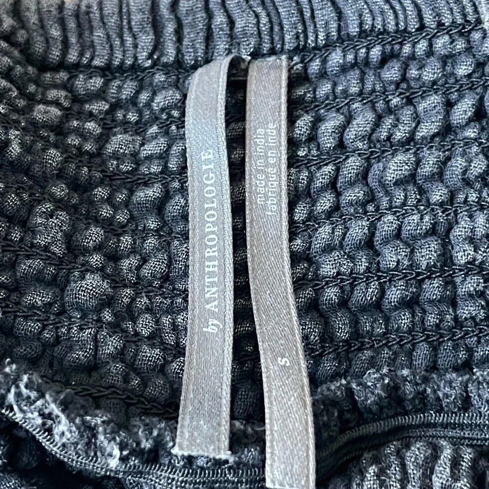 Anthropologie Black Waffle Knit Linen Beach Strapless Harem Jumpsuit - 35353 - Picture 14 of 16